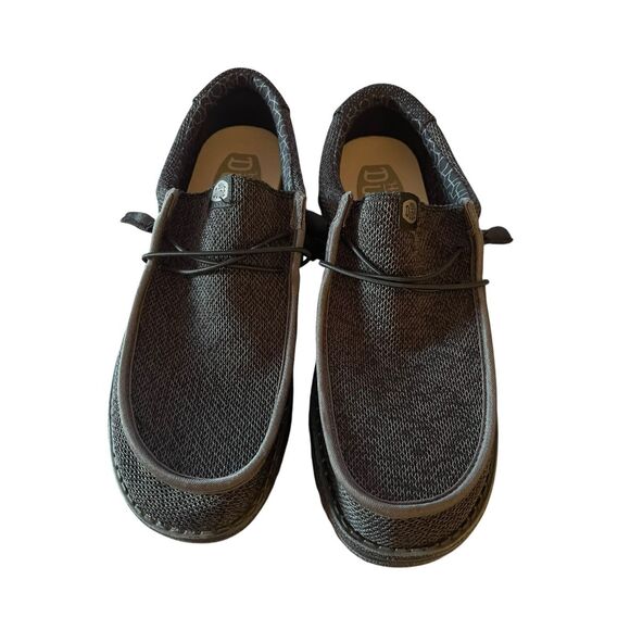 Hey Dude Mens Micro Total Black Wally Sox Moc Toe Slip On Loafers Shoes Size M13 - Picture 1 of 7